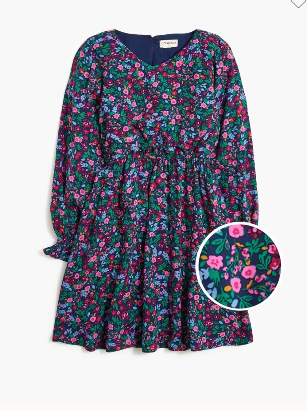 j crew dress for girls navy floral long sleeve school or family photo size 8